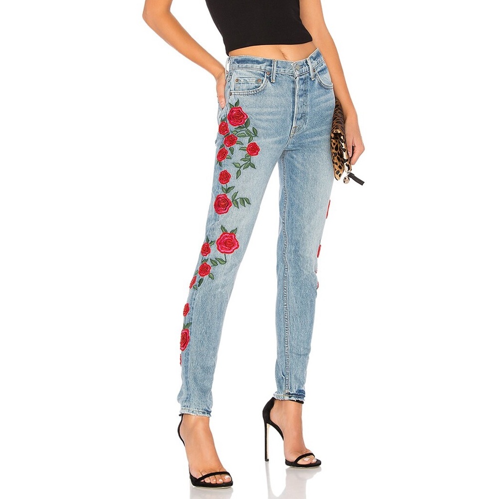 GRLFRND Karolina Embroidered Skinny Jean Size 26